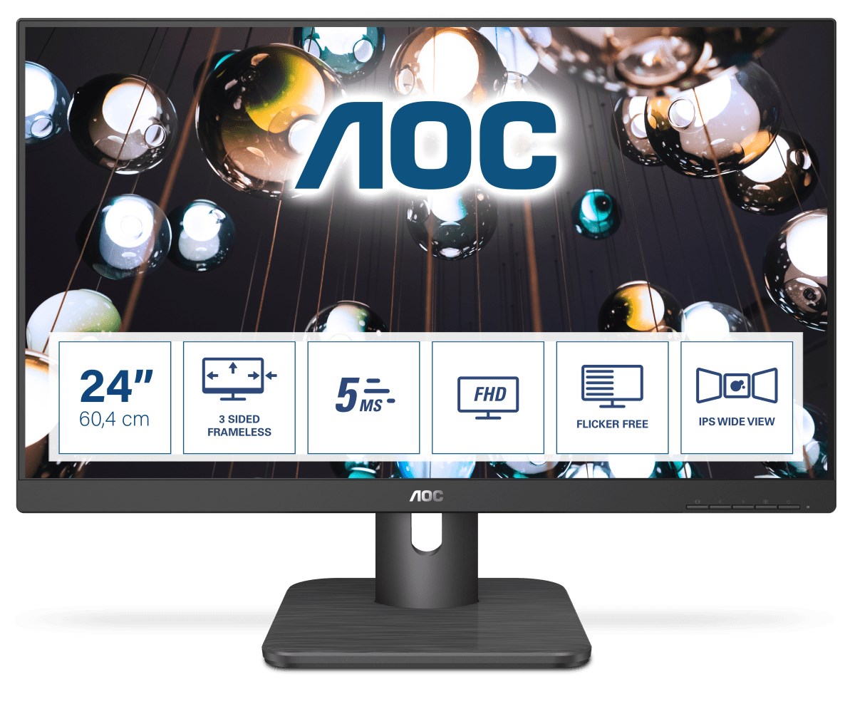 Monitor AOC E1 24E1Q, 23.8", 1920 x 1080, Full HD, 60 Hz, i zi