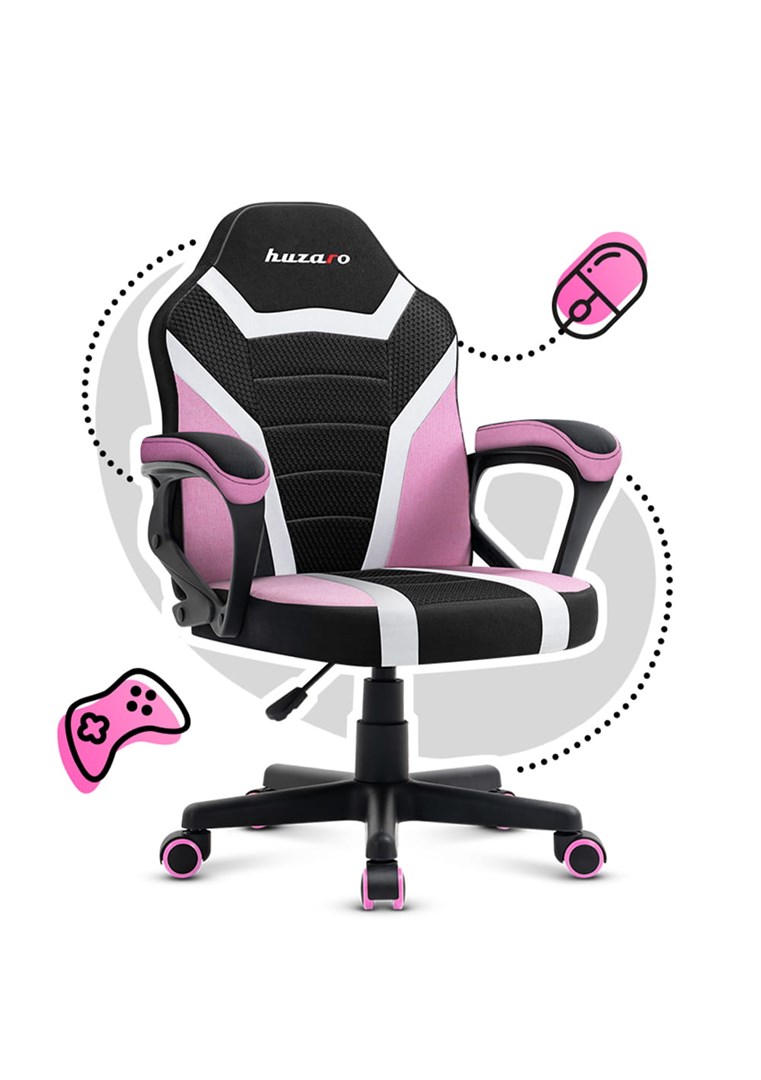 Karrige gaming për fëmijë Huzaro Ranger 1.0, 130kg, Mesh, 80-150cm, rozë