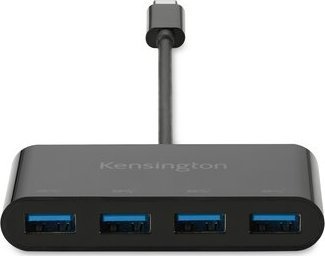 Hub USB Kensington CH1200 K33616WW, USB C 10Gbps, 4 porta USB A, gri
