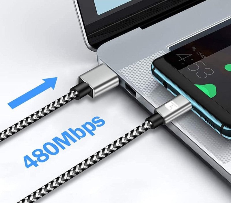 Kabllo USB Techly A në USB C, 0.5m, 3A, alumini