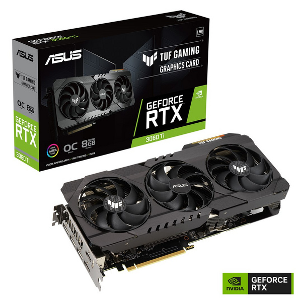 Kartelë grafike Asus TUF Gaming RTX3060 Ti OC, PCIe4, 8GB GDDR6X, 1785MHz, e zezë
