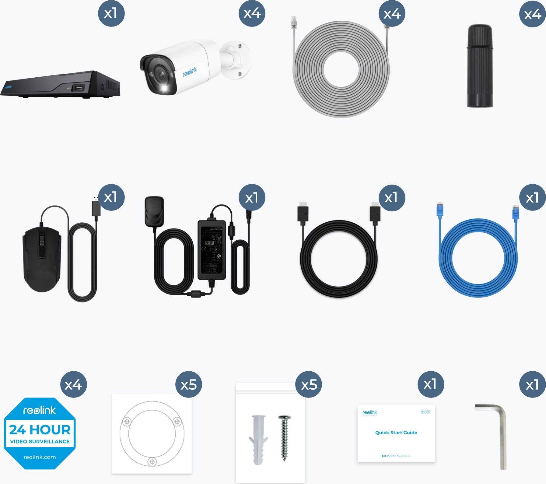 Sistem sigurie Reolink NVS8-8MB4, 8 kanale, 4K, i bardhë