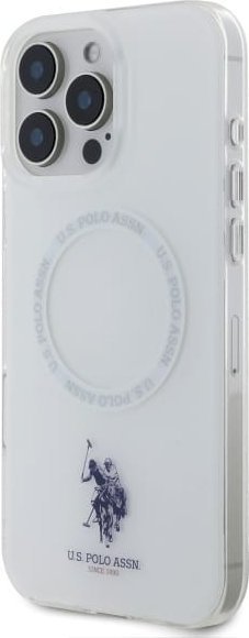Kllëf telefoni US Polo USHMP16XHOCLDPW, për iPhone 16 Pro Max 6.9", me ring, MagSafe, i bardhë