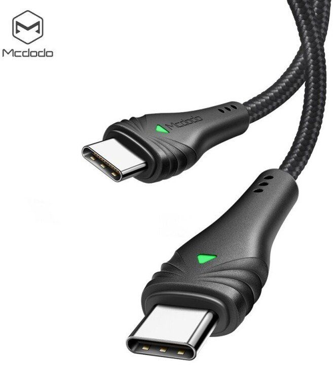 Kabllo McDodo Manta Type-C to Type-C PD 1.5m, e zezë