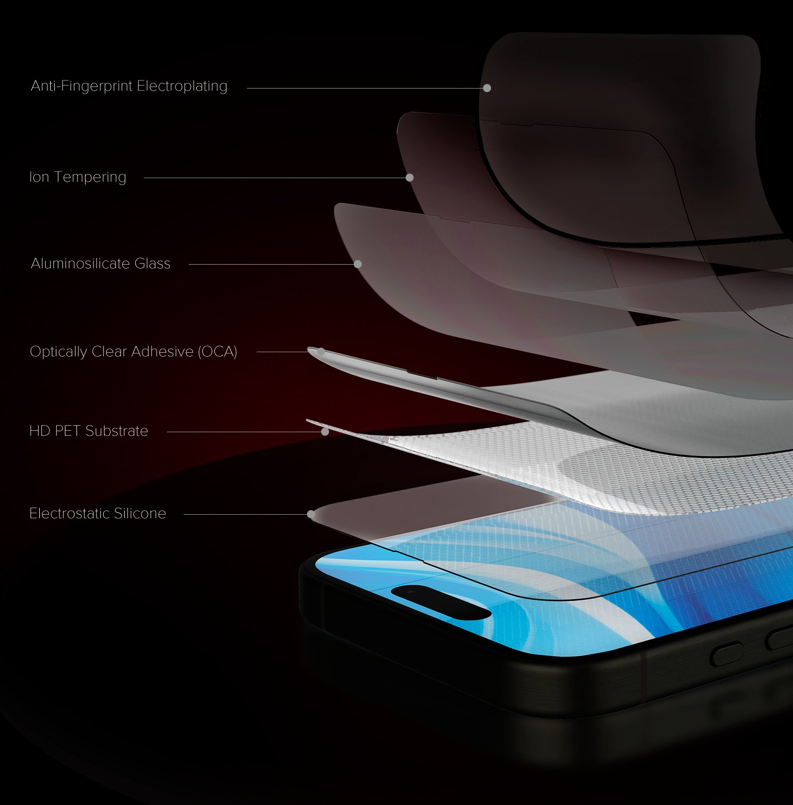 Xham mbrojtës JCPal Preserver Privacy Glass iPhone 17, privatësi, rezistent ndaj gërvishtjeve, transparent