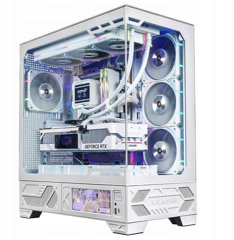 Kuti kompjuteri Valkyrie VK03 LCD, ATX, panel LCD, e bardhë