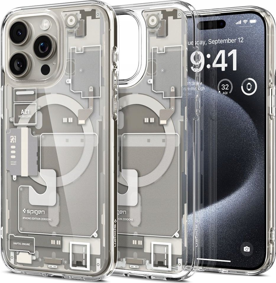 Mbulesë telefoni Spigen Ultra Hybrid MagSafe Zero One, për iPhone 16 Pro Max, transparente Natural Titanium