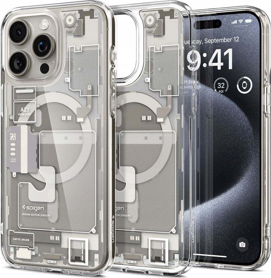 Mbulesë telefoni Spigen Ultra Hybrid MagSafe Zero One, për iPhone 16 Pro Max, transparente Natural Titanium