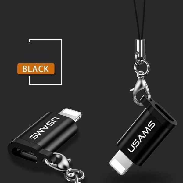 Adapter Micro USB në Lightning Usams SJ152ML01, me litar, i zi