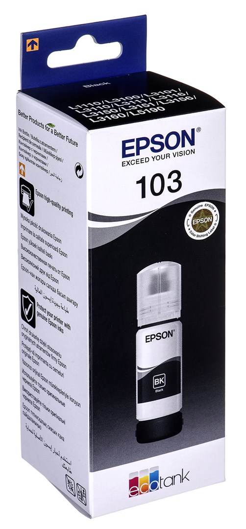 Ngjyrë printeri Epson 103 EcoTank, 65ml, e zezë