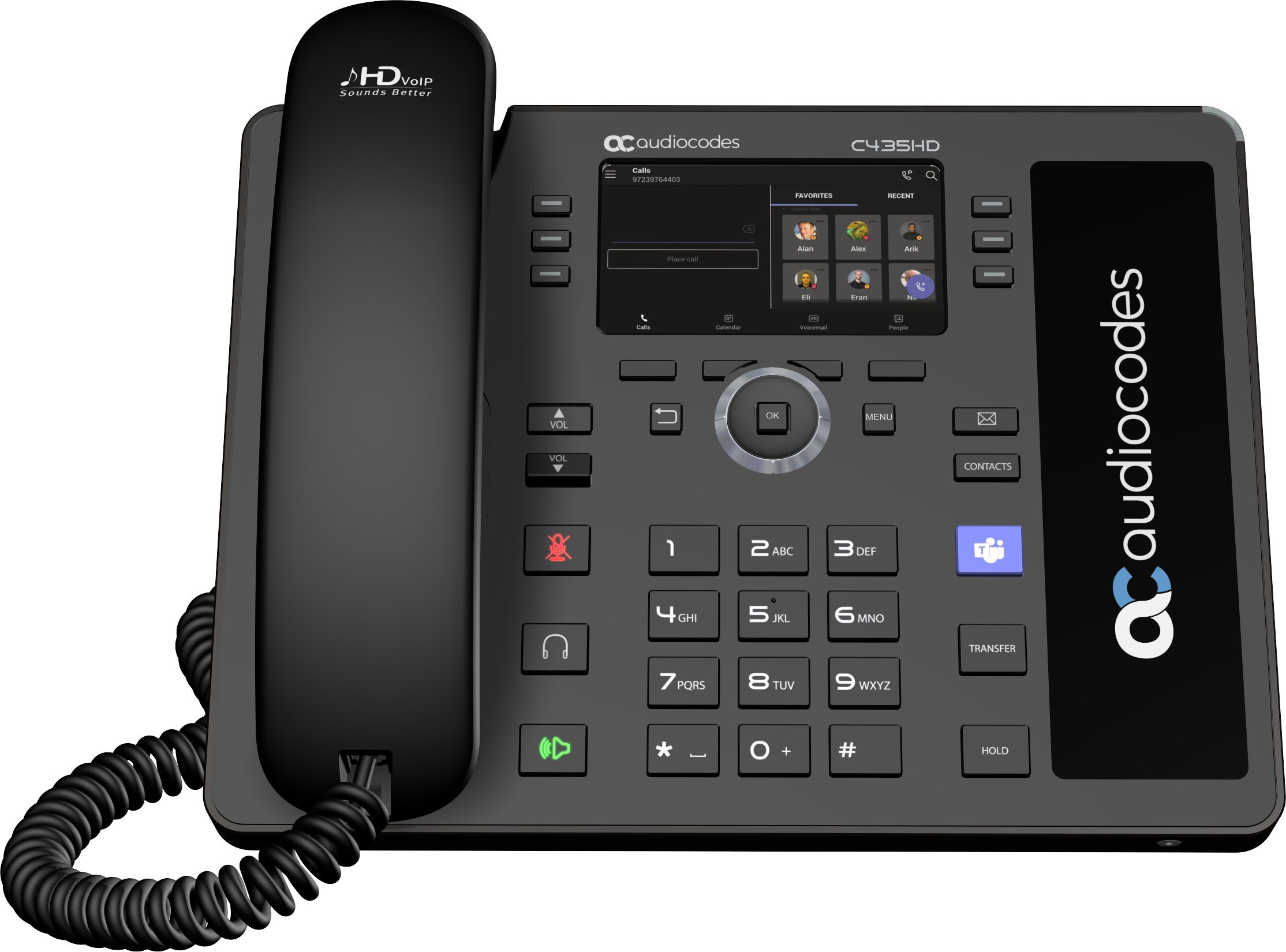 Telefoni IP AudioCodes TEAMS C435HD R, ekran 4.3", PoE, i zi