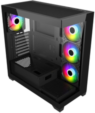 Кутија за компјутер FSP M340, mid tower, калено стакло, 4x 120mm ARGB, црна