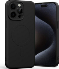 Mbështjellës telefoni Mercury Semi Silicon MagSafe për iPhone 15 Pro Max, silikon gjysëm i fortë, me MagSafe, i zi