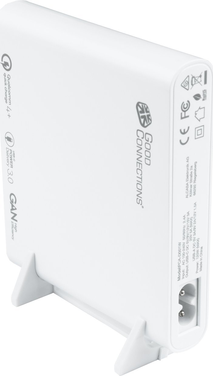 Karikues tavoline Good Connections USB Desktop 120W, 4 porta 2xUSB C 2xUSB A, QC4.0, i bardhë