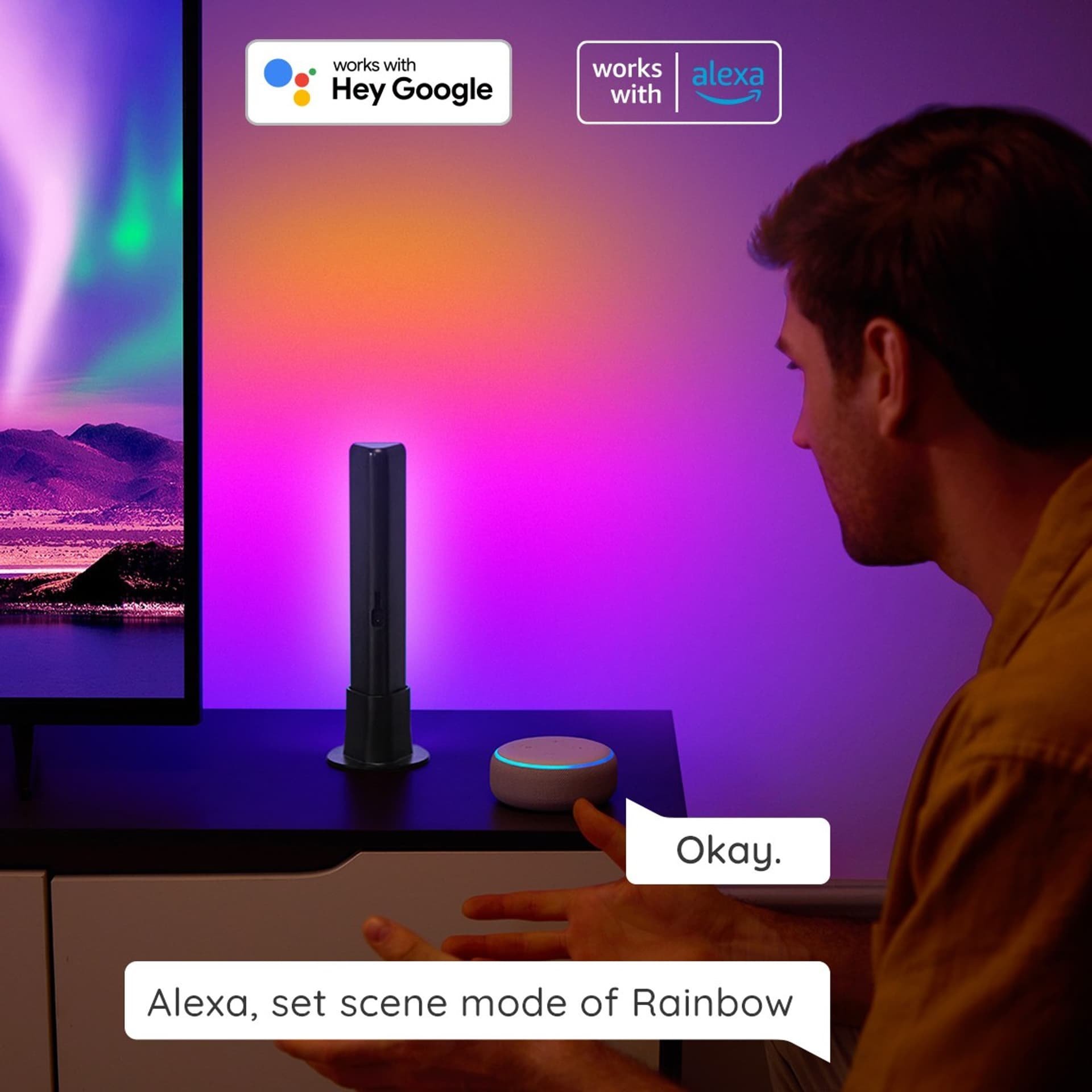 Dritë ambientale Govee Flow Plus RGBICWW, RGB inteligjente, WiFi, e zezë