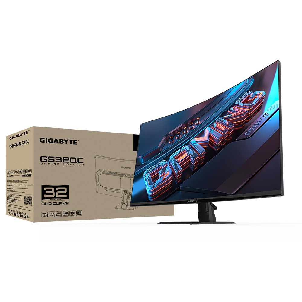 Monitor Gigabyte GS32QC, 31.5", 2560 x 1440, Quad HD, 165 Hz, i zi