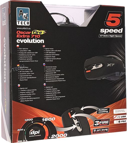 Maus EVO XGame Opto Oscar X710 Extra Fire (A4TMYS27923), i zi
