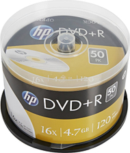 Disqe DVD+R HP W125817161, 4.7GB, 16X, 50 copë