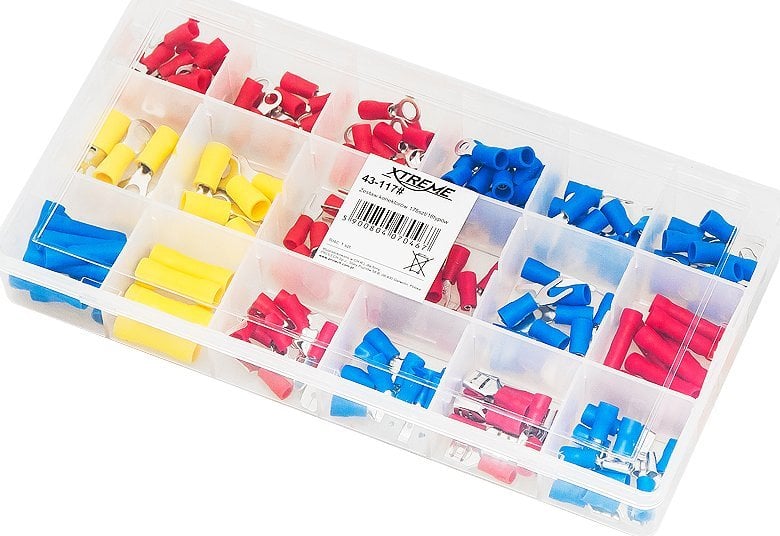 Set konektorësh elektrikë, 175 copë, Fork Ring Flat, shumëngjyrësh