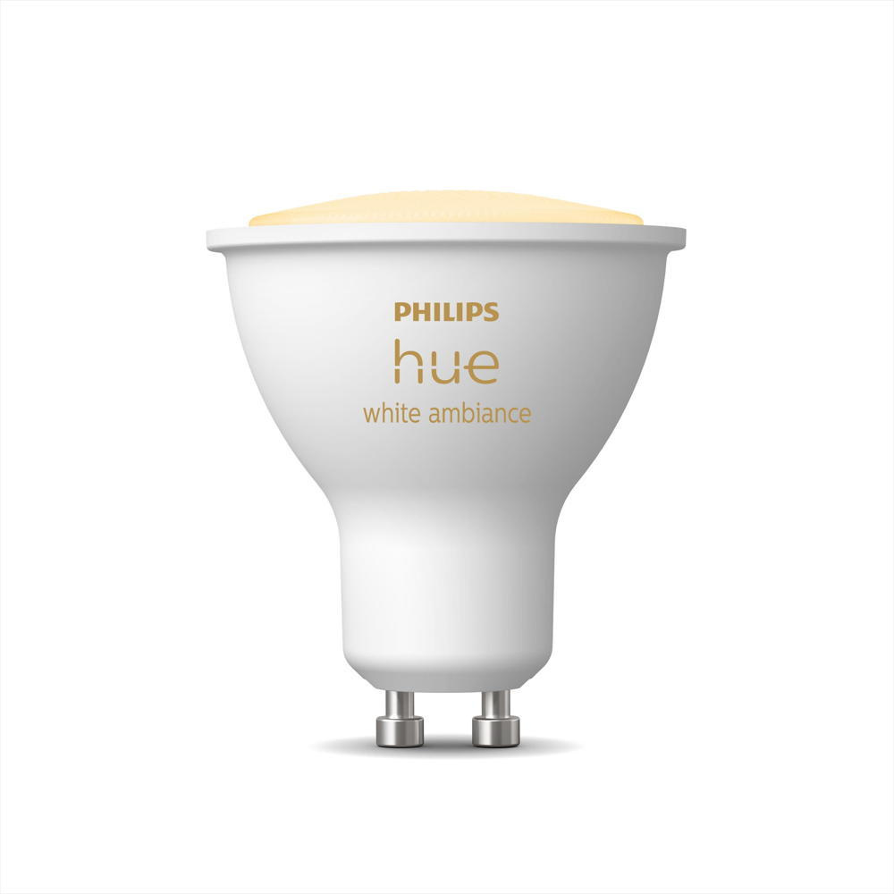 Llambë smart Philips Hue White Ambiance GU10, dritë e bardhë e rregullueshme, kontroll me Bluetooth, e bardhë