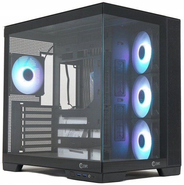 Kutia kompjuterike ZENPC Cube, Micro Tower, 4x ftohës ARGB, e zezë