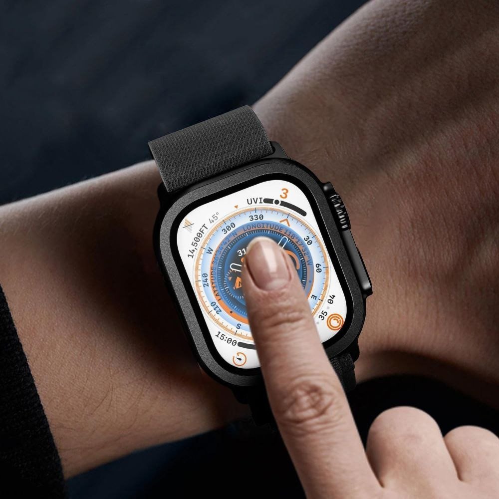 Mbrojtëse ekrani Tech-Protect Glass Ring për Apple Watch Ultra 49mm, set 2 copë, e zezë