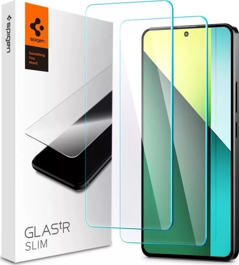 Xham mbrojtës Spigen Glas TR Slim për Xiaomi Redmi Note 13 Pro 5G, 2 copë, transparent
