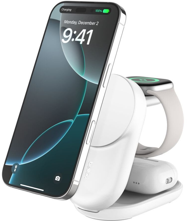 Karikues wireless Belkin Ultracharge Qi2, 25W, me magnet, i bardhë