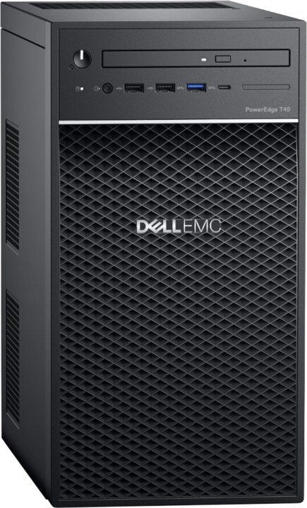 Слика на Сервер Dell PowerEdge T40, E-2224G, 8 GB, 2x480 GB SSD + 1x1TB 7.2K, DRW, 1x300W