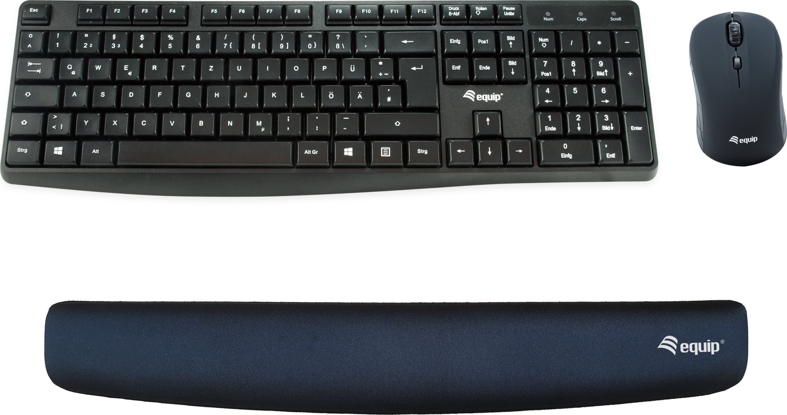 Mbështetëse kyçi për tastierë Equip, ergonomike, Memory Foam, e zezë