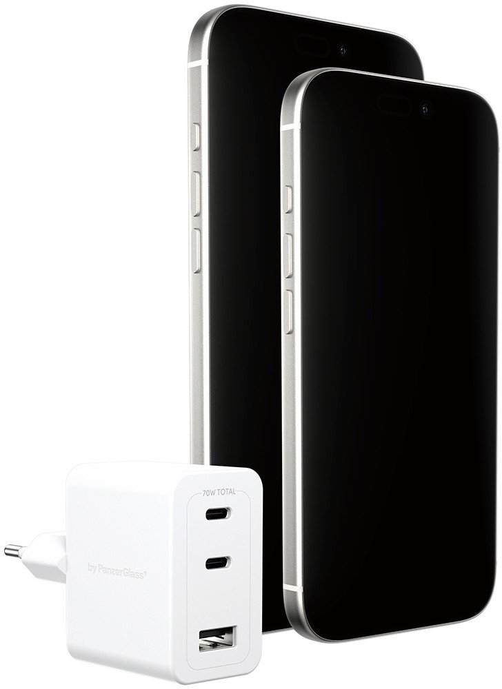 Полнач за ѕид PanzerGlass Turbo Multiplo 70W, 2x USB C, USB A, бел