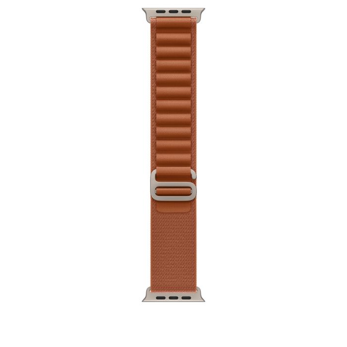 Apple Watch 49mm Loop, Terra Cotta Alpine Loop, Medium, Natural Titanium Finish