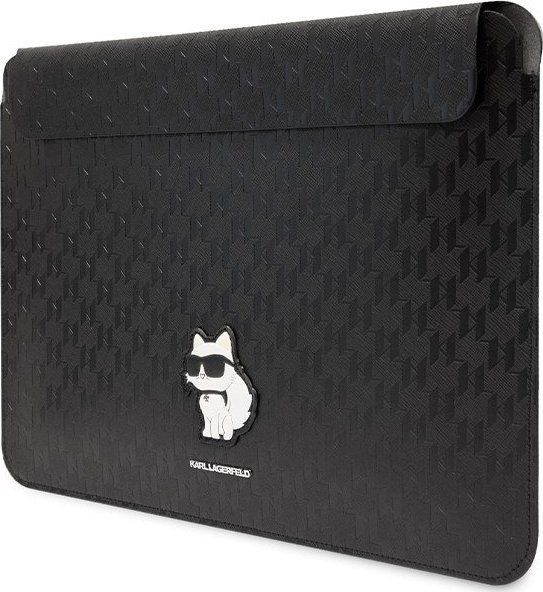 Заштитна навлака за лаптоп Karl Lagerfeld Saffiano Monogram Choupette, 14\", црна