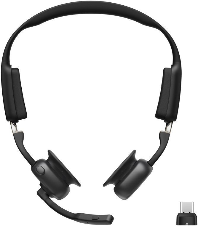 Kufje wireless SHOKZ OpenMeet UC, Bluetooth, USB Type C, të zeza