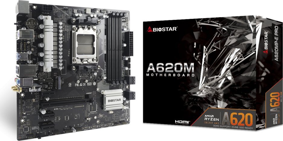Pllakë amë Biostar A620MP-E PRO, AMD A620, DDR5, PCIe 4.0, M.2