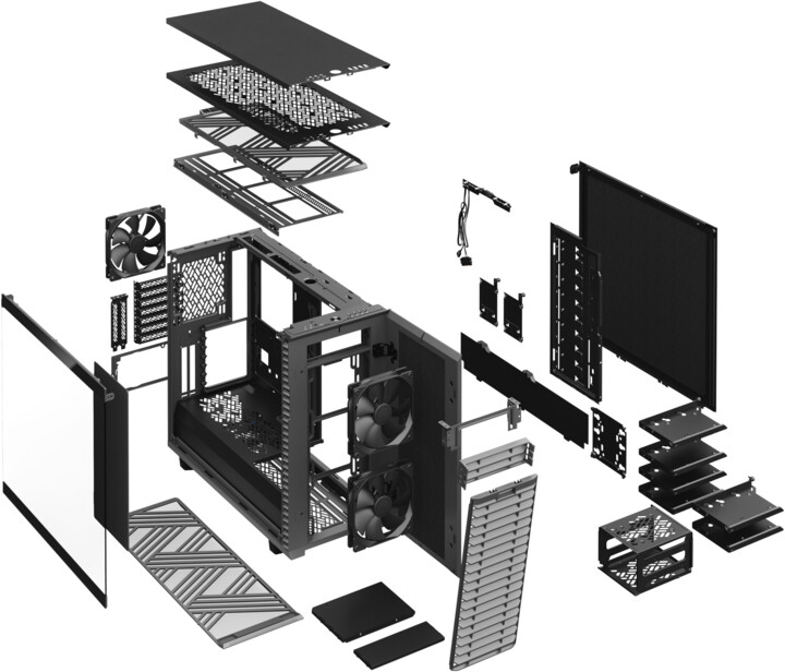 Kasë Fractal Design Define 7, hirtë
