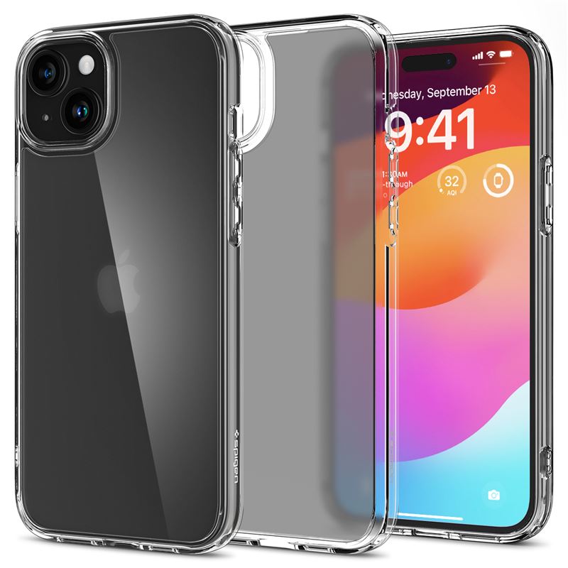 Mbështjellëse për iPhone 15 Plus Spigen Ultra Hybrid, e hirtë