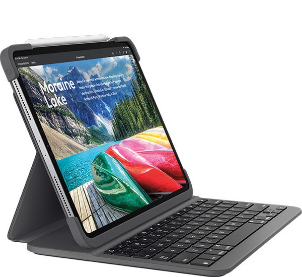 Mbrojtëse Logitech për iPad Pro 12.9" (gjenerata e 3-të) Graphite-UK-INTNL, e zezë