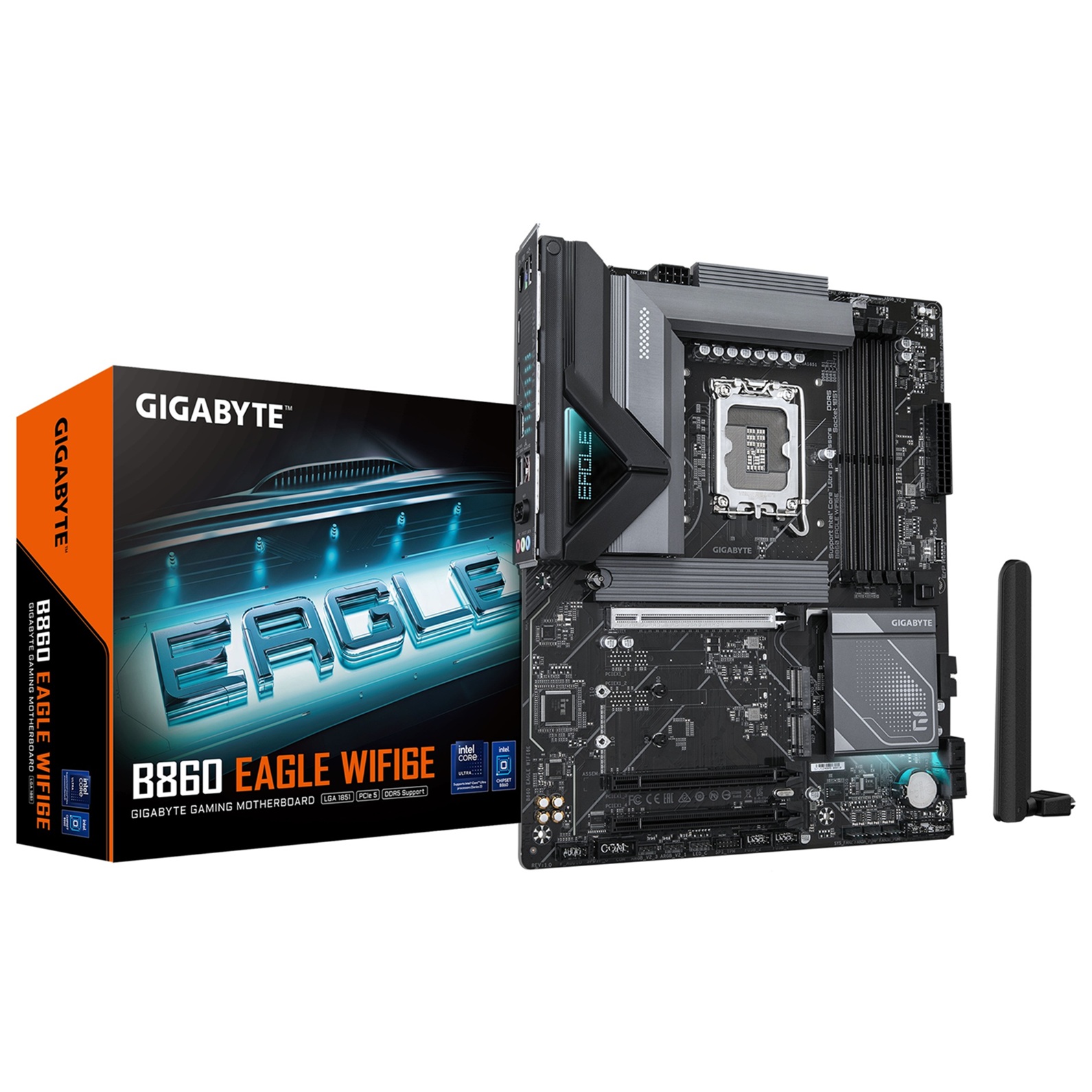 Pllakë amë Gigabyte B860 Eagle WiFi6E, ATX, LGA 1851, DDR5, e zezë
