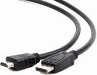 Kabllo Gembird, DisplayPort M - HDMI, 3m, e zezë  Kabllo Gembird, DisplayPort M - HDMI, 3m, e zezë