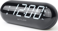 Radio me alarm Muse M-19 GL, ekran i madh, radio FM, gri
