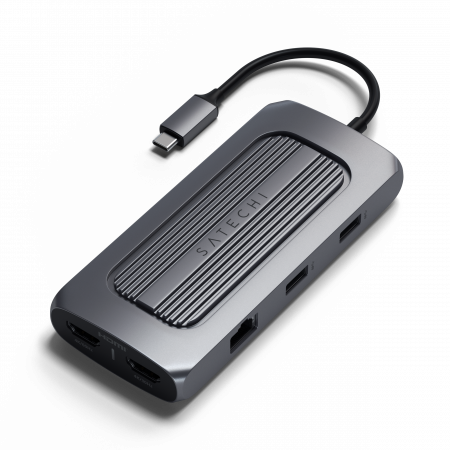 Përshtatës Satechi Aluminium USB-C Multiport MX, i hirtë