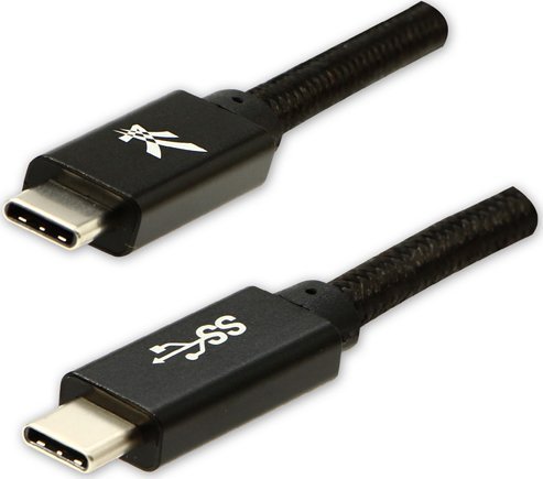 Kabllo USB Logo USB C në USB C, 2 m, USB 3.2 Gen 1, e zezë