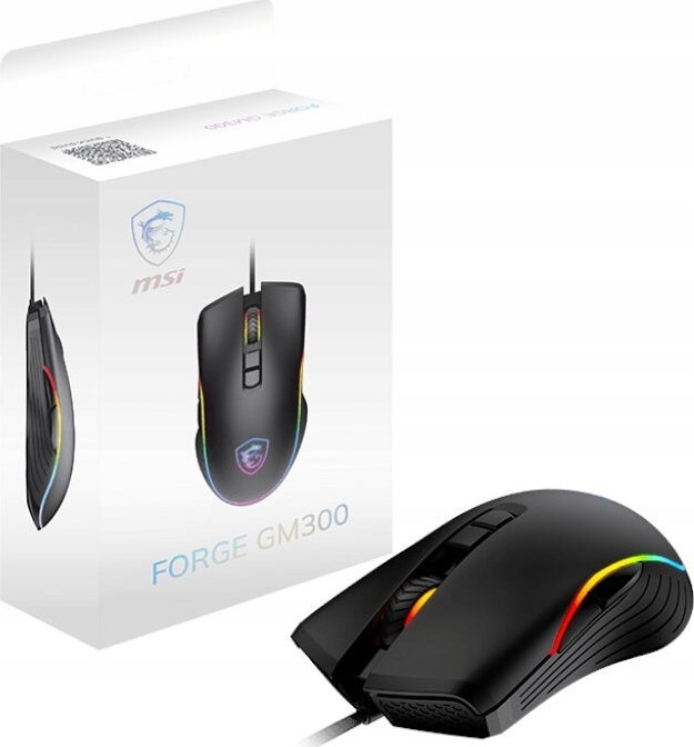 Гејминг глушец MSI Clutch GM30, со кабел, 7200 DPI, RGB, црн