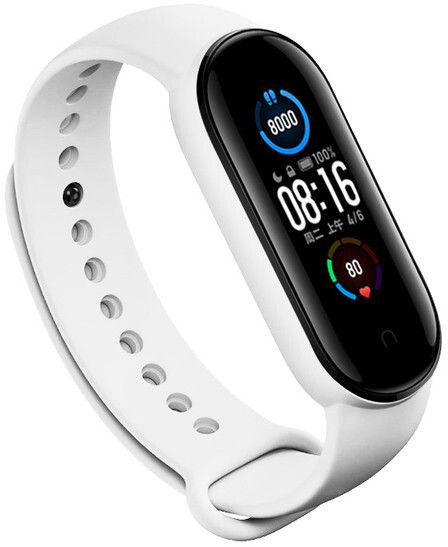 Rrip silikoni EPICO për Xiaomi Mi Band 5, i bardhë