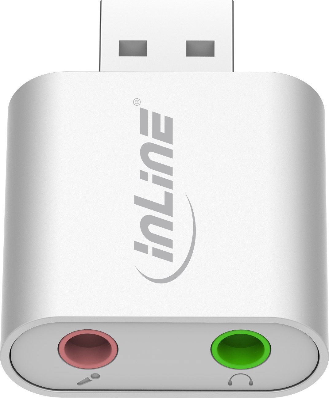 Kartë zanore USB InLine Audio Sound Card, kasë alumini, gri