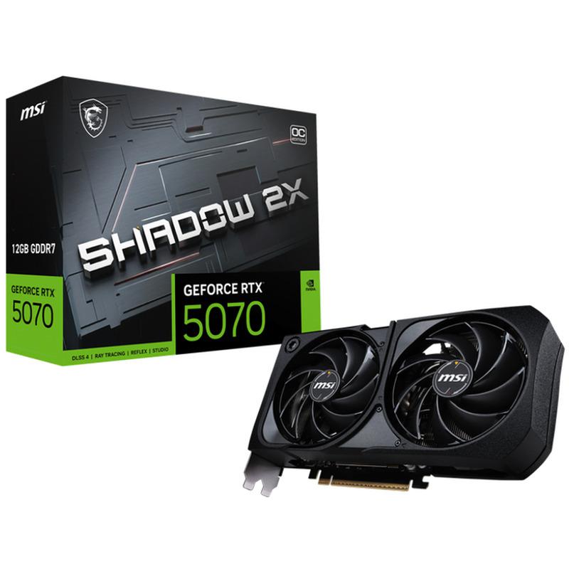 Kartë grafike MSI GeForce RTX 5070 SHADOW 2X OC, 12GB GDDR7, DLSS 4, e zezë