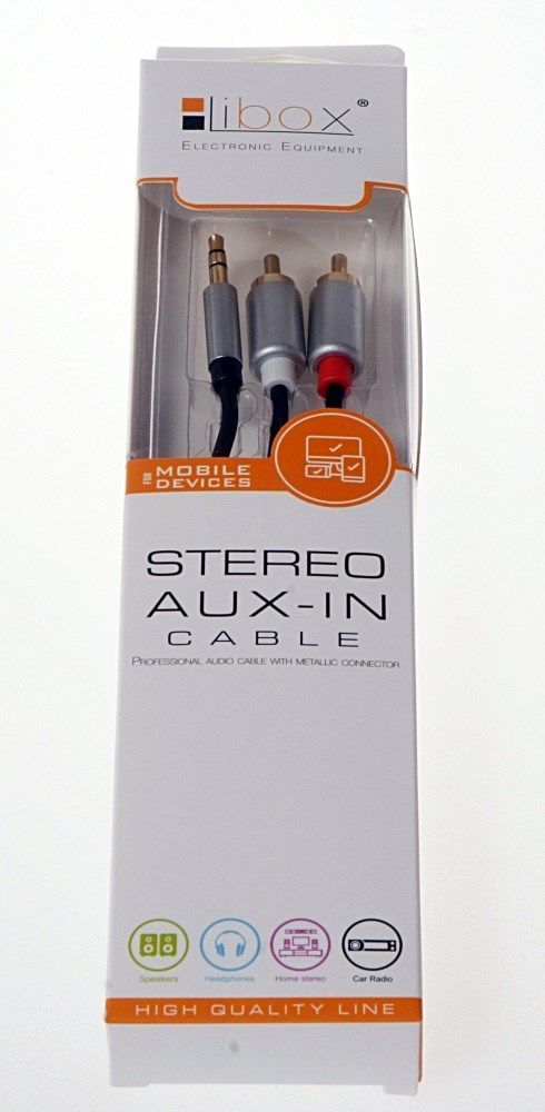 Kabllo Libox Jack 3.5mm - RCA (Cinch) x2, 1.5m, e argjendtë