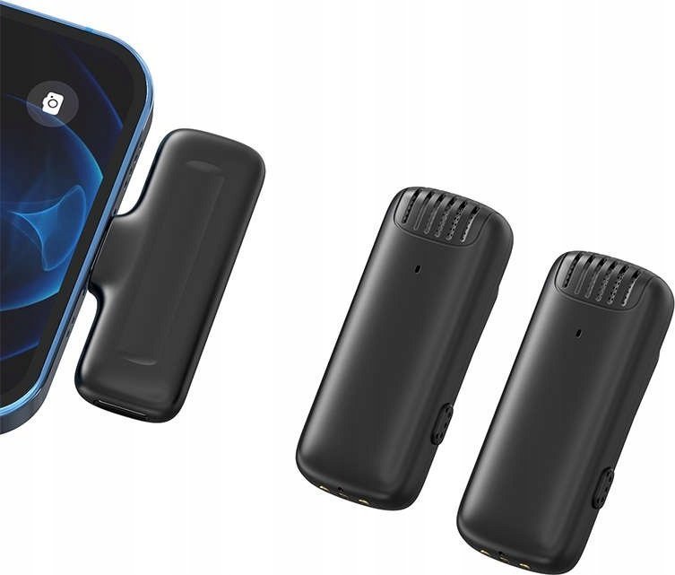 Mikrofon lavalier wireless Ulanzi J12, Lightning për iPhone, set me 2 mikrofonë, i zi