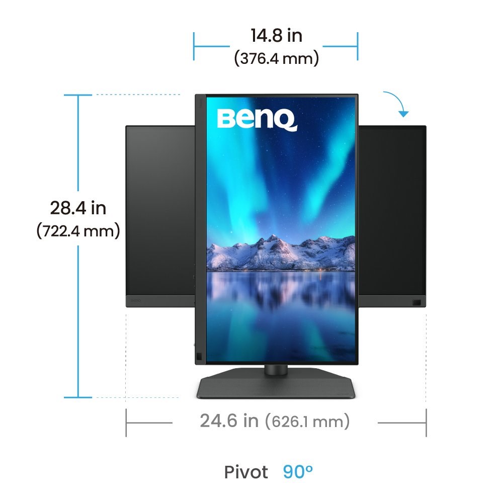 Monitor BenQ SW242Q, 24.1", 99% Adobe RGB, 98% DCI-P3, i zi